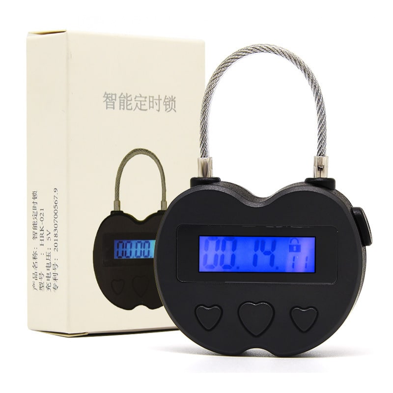 Timerslot hangslot met kabelbeugel en digitaal aftelscherm, afsluitbaar