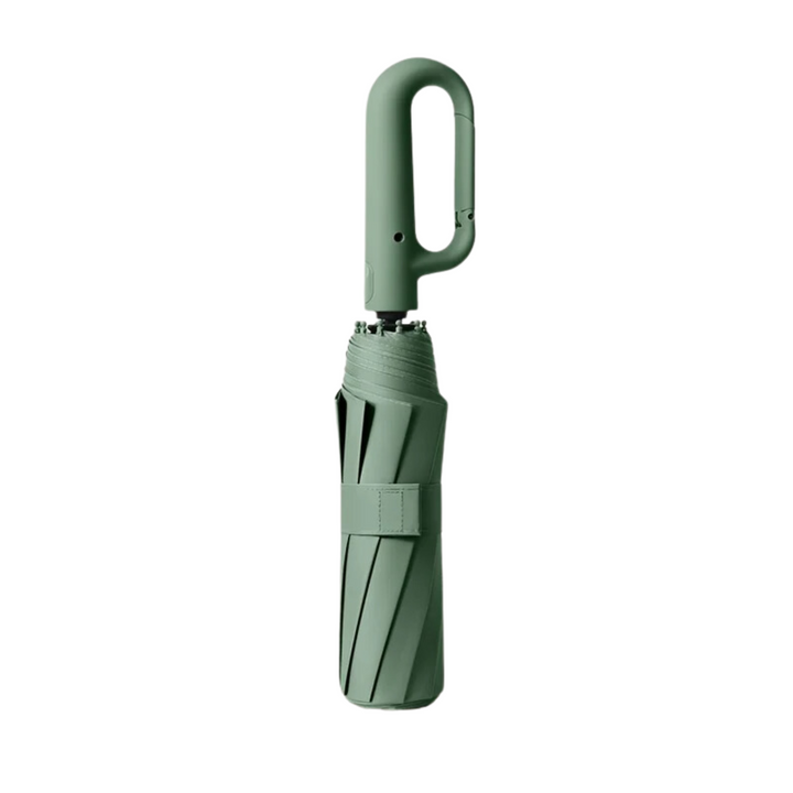 Opvouwbare reisparaplu met karabijnhaak, compact, draagbaar, windbestendig, uv-bescherming