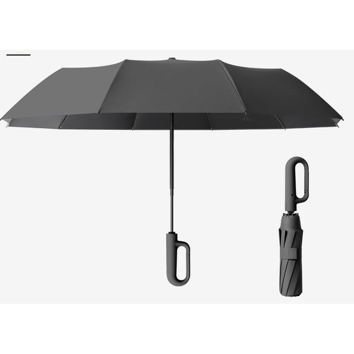 Opvouwbare reisparaplu met karabijnhaak, compact, draagbaar, windbestendig, uv-bescherming