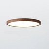 Ultradunne ronde plafondlamp van notenhout voor elegante, moderne ruimtes