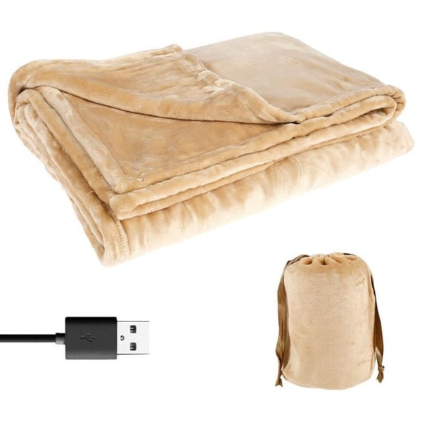 USB-verwarmde deken plaid met snoerloos draagbaar design en fleecestof queensize