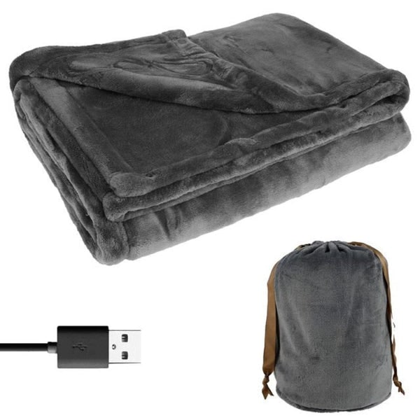 USB-verwarmde deken plaid met snoerloos draagbaar design en fleecestof queensize