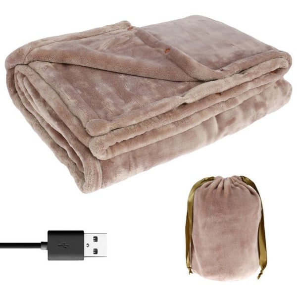 USB-verwarmde deken plaid met snoerloos draagbaar design en fleecestof queensize