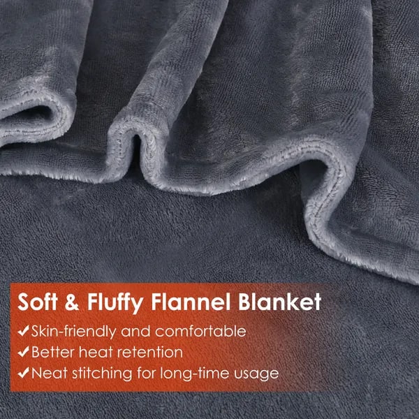 USB verwarmde draagbare dekensjaal met rits acht verwarmingszones zacht fleece 59 X 31 inch