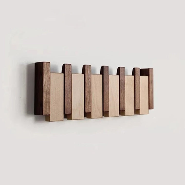 Wandkapstok met houten klaphaken – ruimtebesparende organizer voor de hal