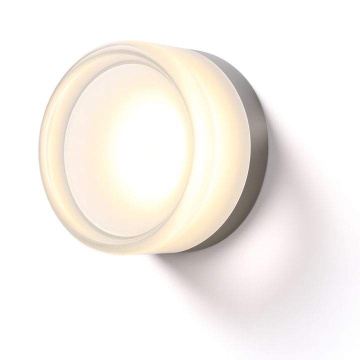 Ronde LED-wandlamp met acryl diffuser, opbouw slaapkamerlamp