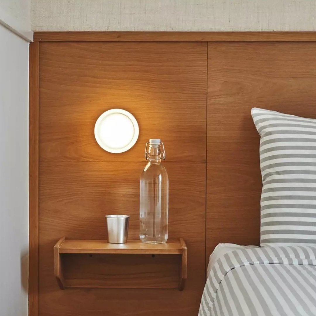 Ronde LED-wandlamp met acryl diffuser, opbouw slaapkamerlamp