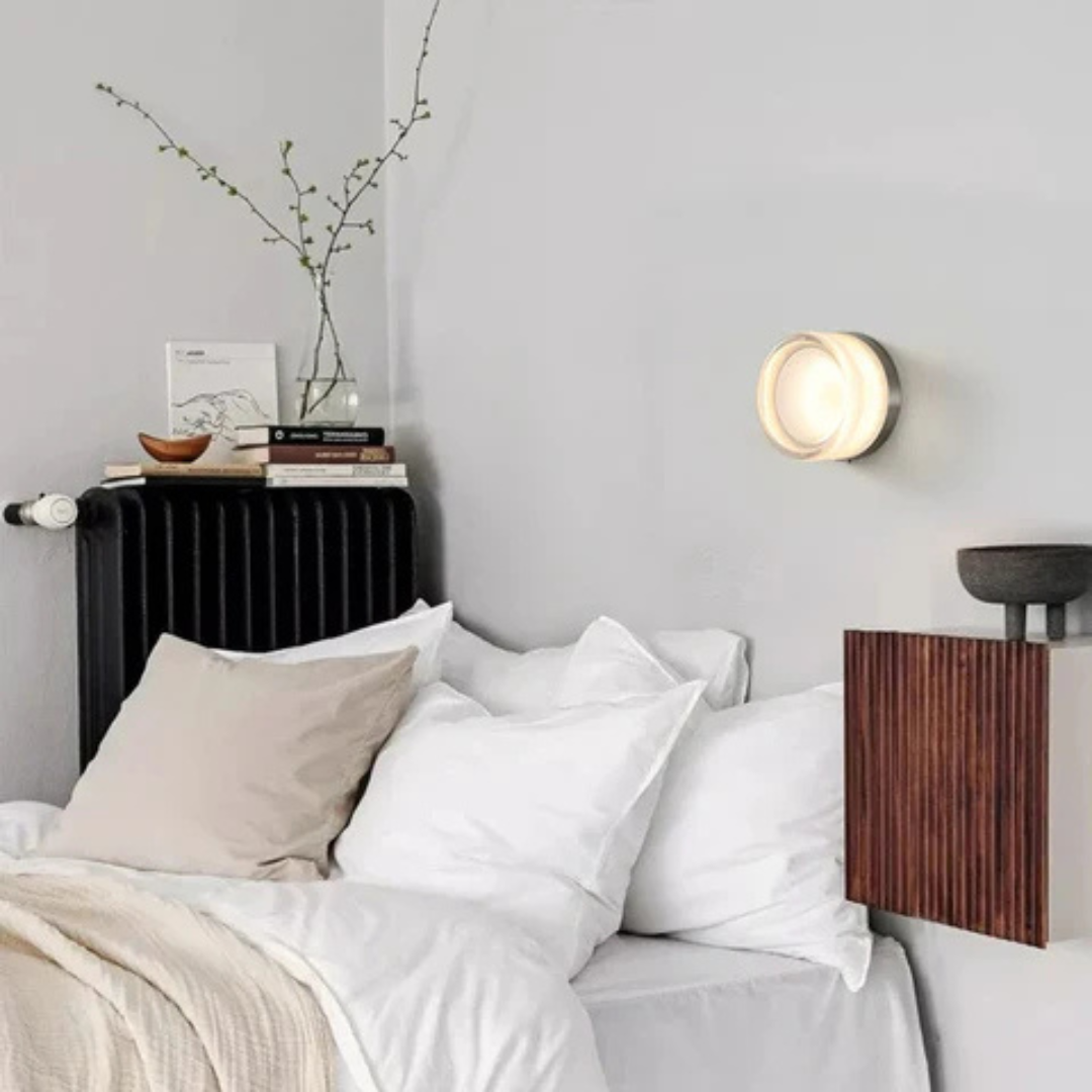Ronde LED-wandlamp met acryl diffuser, opbouw slaapkamerlamp