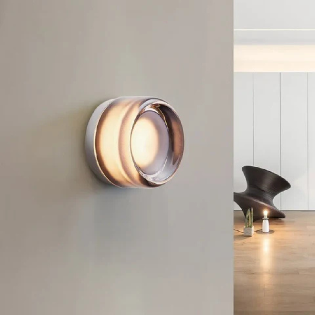 Ronde LED-wandlamp met acryl diffuser, opbouw slaapkamerlamp