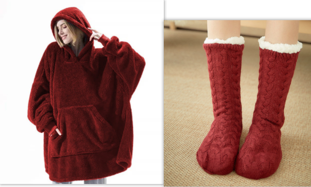 Draagbare dekenhoodie, oversized fleece met kangoeroezak