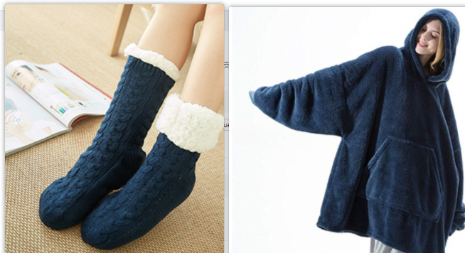 Draagbare dekenhoodie, oversized fleece met kangoeroezak