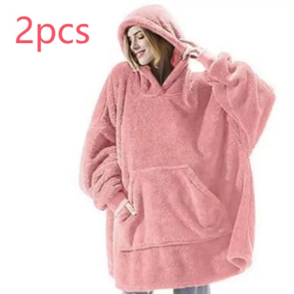 Draagbare dekenhoodie, oversized fleece met kangoeroezak