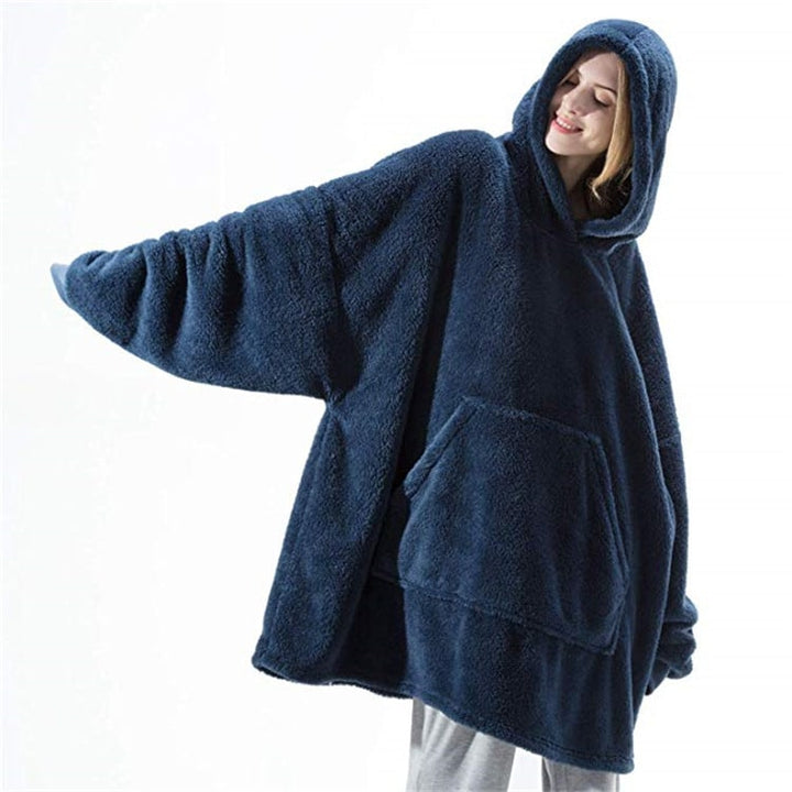 Draagbare dekenhoodie, oversized fleece met kangoeroezak