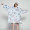 Draagbare dekenhoodie met sherpa voering, oversized fleece pullover