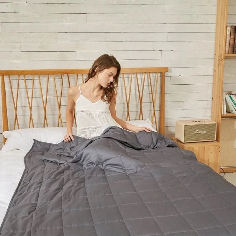 Verzwaarde deken voor slaapangst bed met gequilt katoenen ontwerp plaid