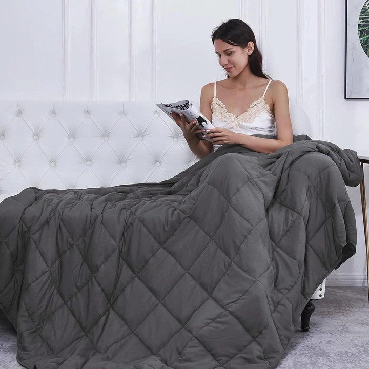 Verzwaarde deken voor slaapangst bed met gequilt katoenen ontwerp plaid