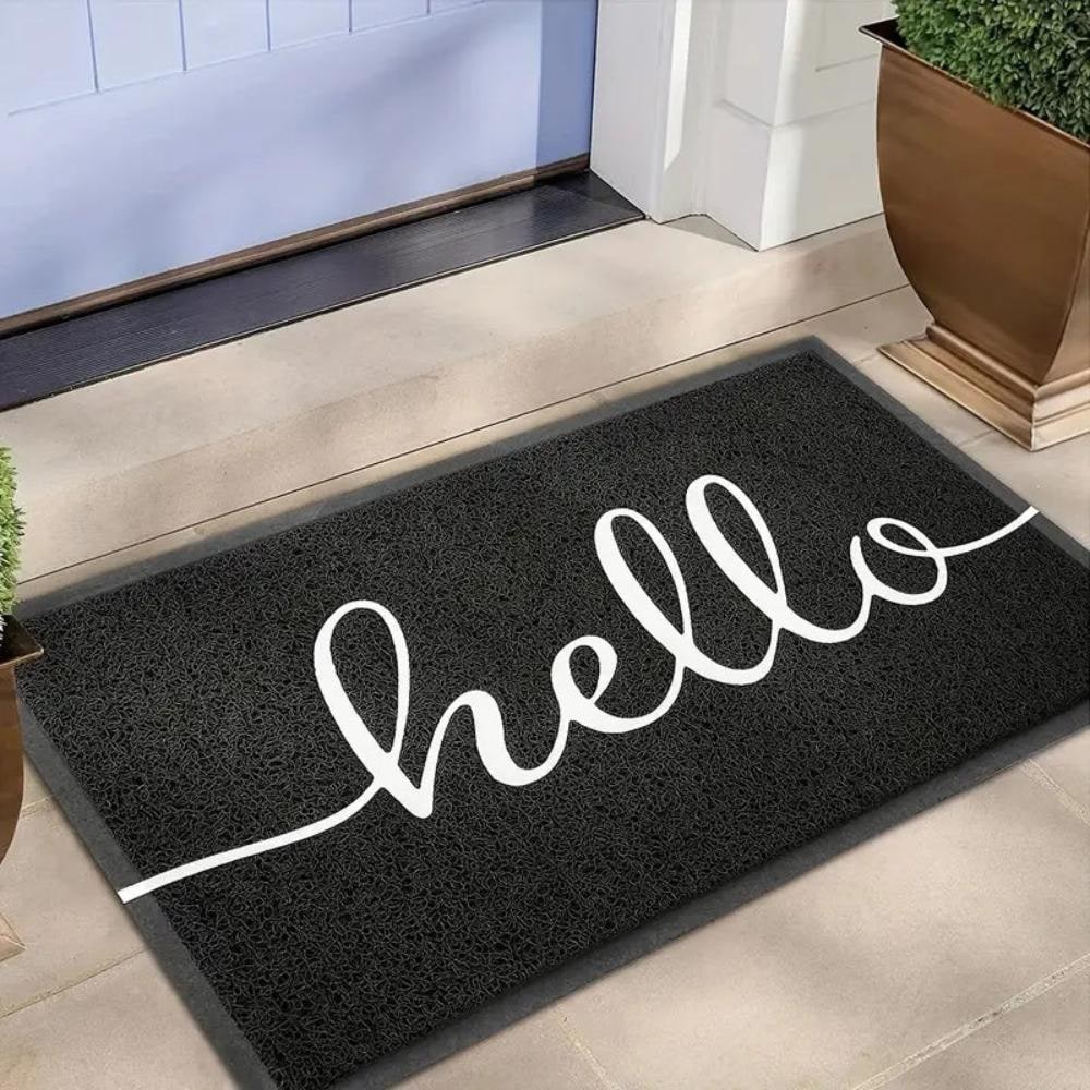 Welkomstmat voor buiten met PVC-lustextuur en antislip rubberen onderkant Kat