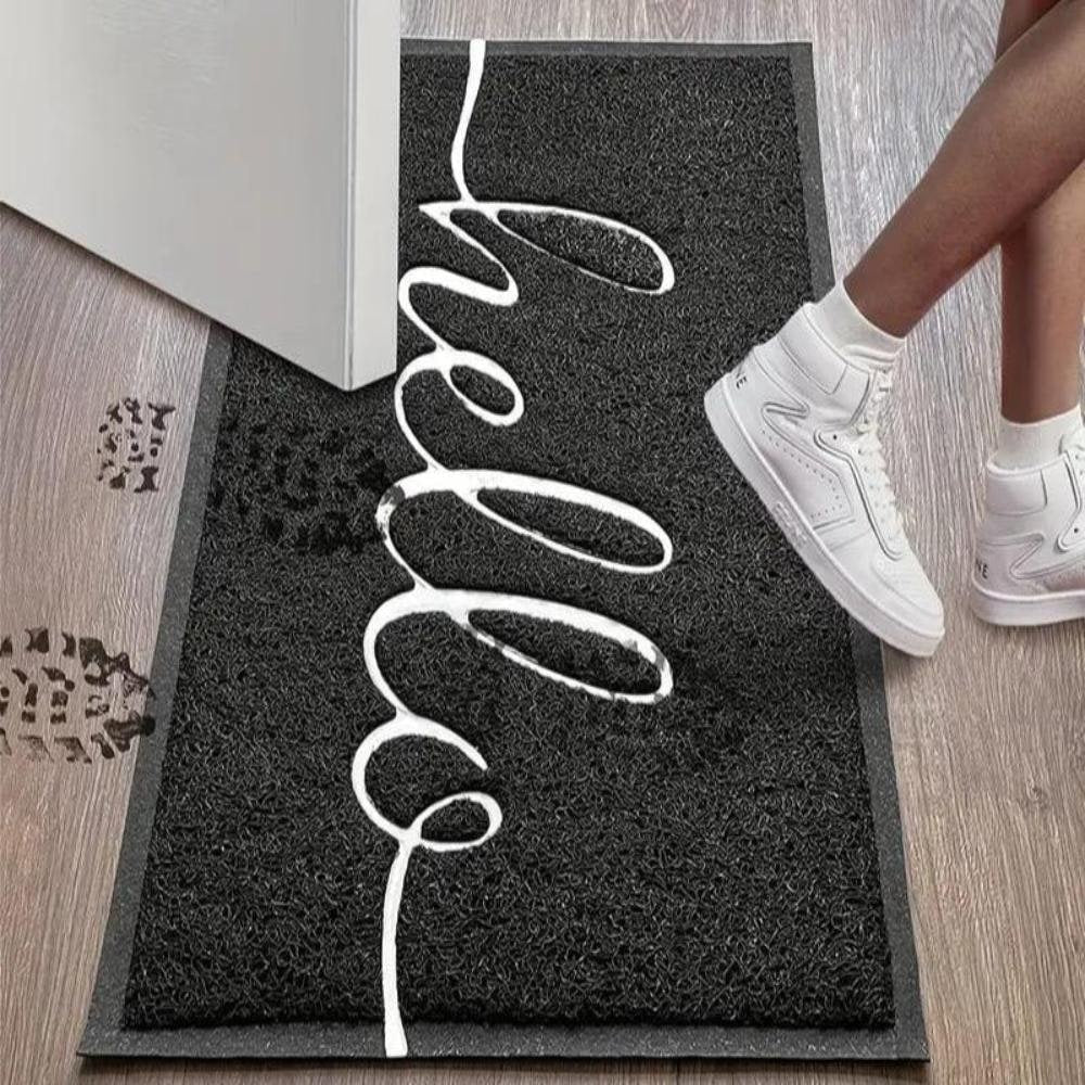Welkomstmat voor buiten met PVC-lustextuur en antislip rubberen onderkant Kat