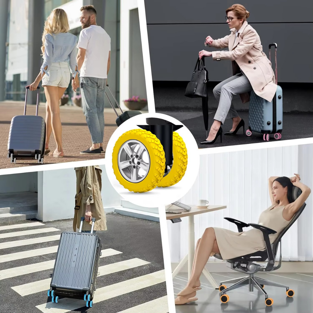 Bagagewielhoesjes siliconen bandenprofiel koffer beschermers
