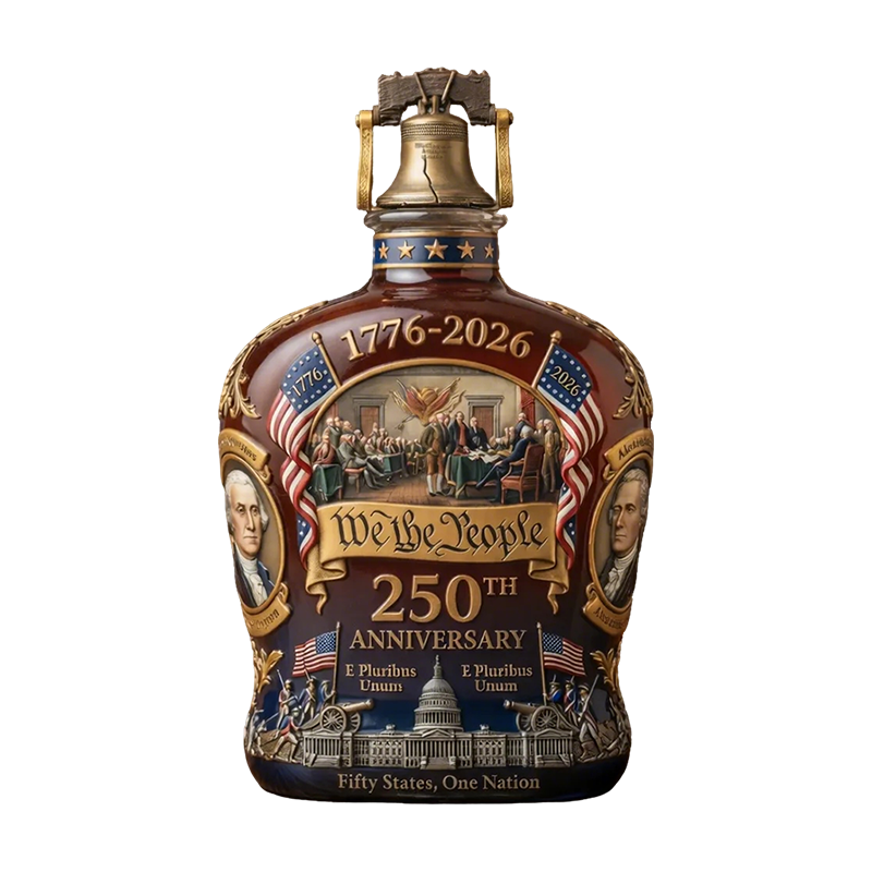 Whiskykaraf herdenkingsedities keramiek Liberty Bell-stop patriottisch gouden accenten