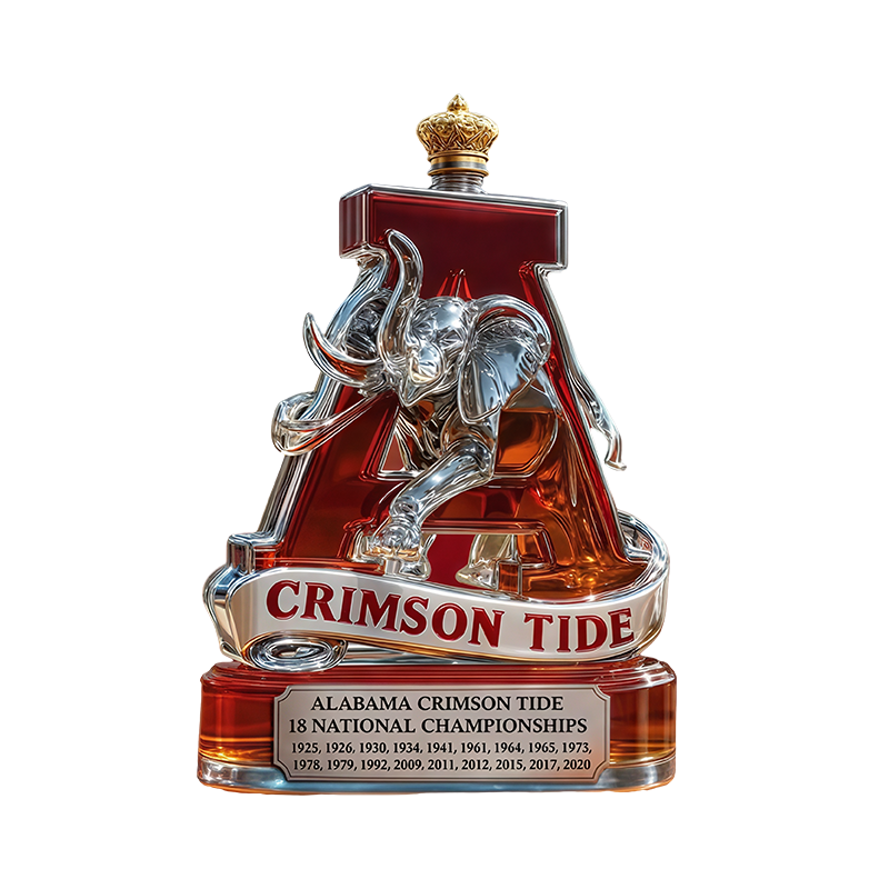 Whiskykaraf glazen olifantsculptuur kroonstop goud display drank