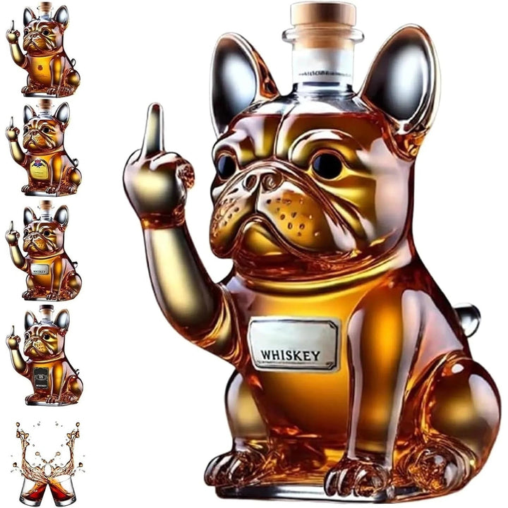 Whiskykaraf glas nieuwigheid Franse bulldog kurk stop