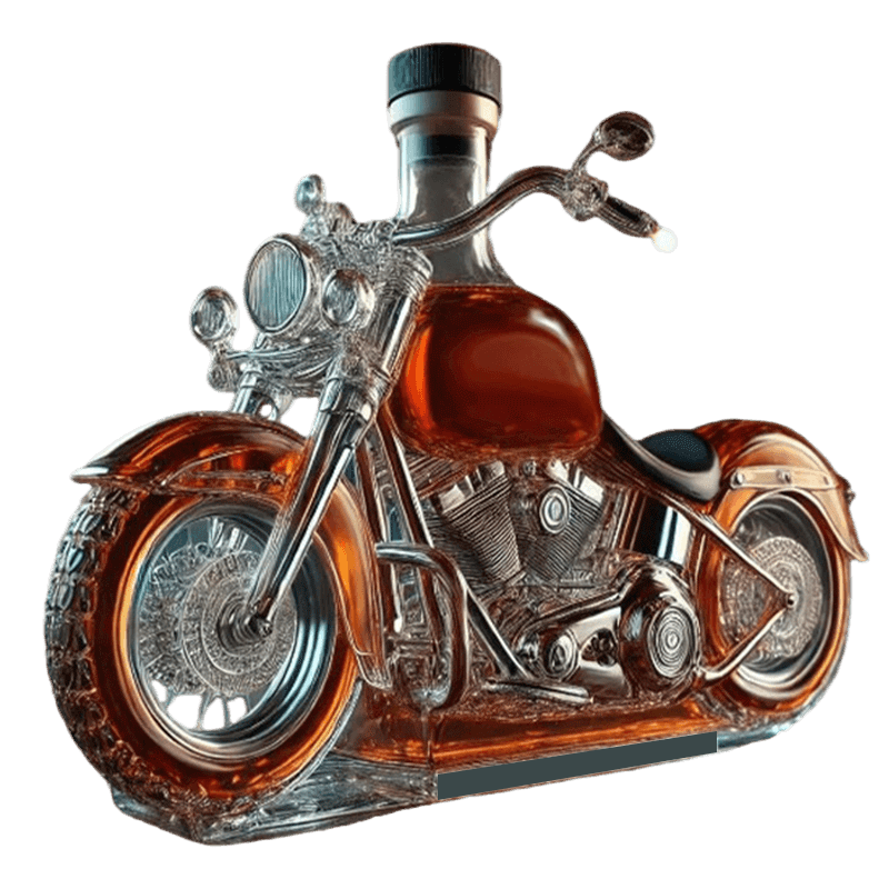 Whiskykaraf motorfiets glas helder fles cruiser display cadeau drank