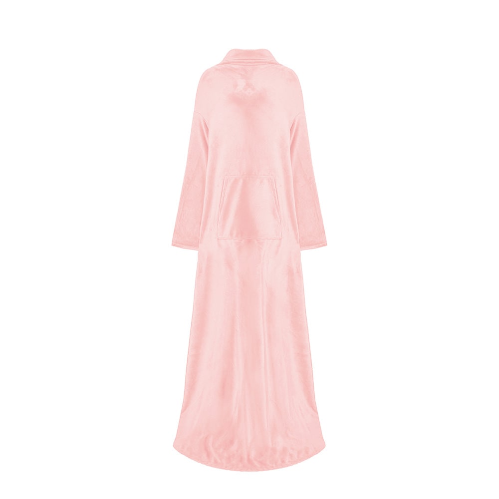 Dames deken met mouwen, draagbare fleece badjas met voorzak en lange oversized pasvorm