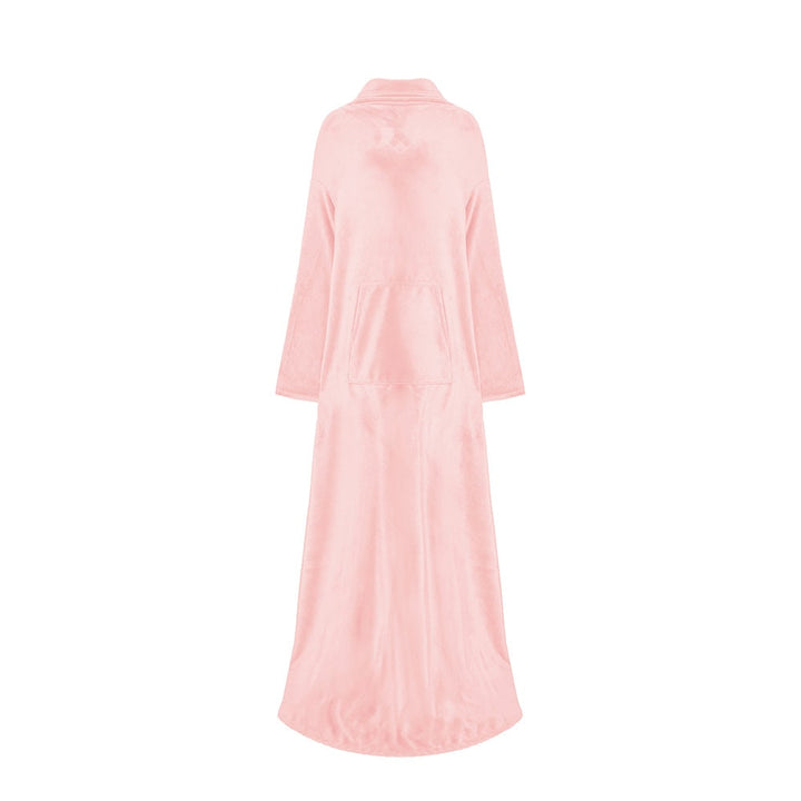 Dames deken met mouwen, draagbare fleece badjas met voorzak en lange oversized pasvorm