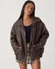 Losse oversized leren damesjas – Yara