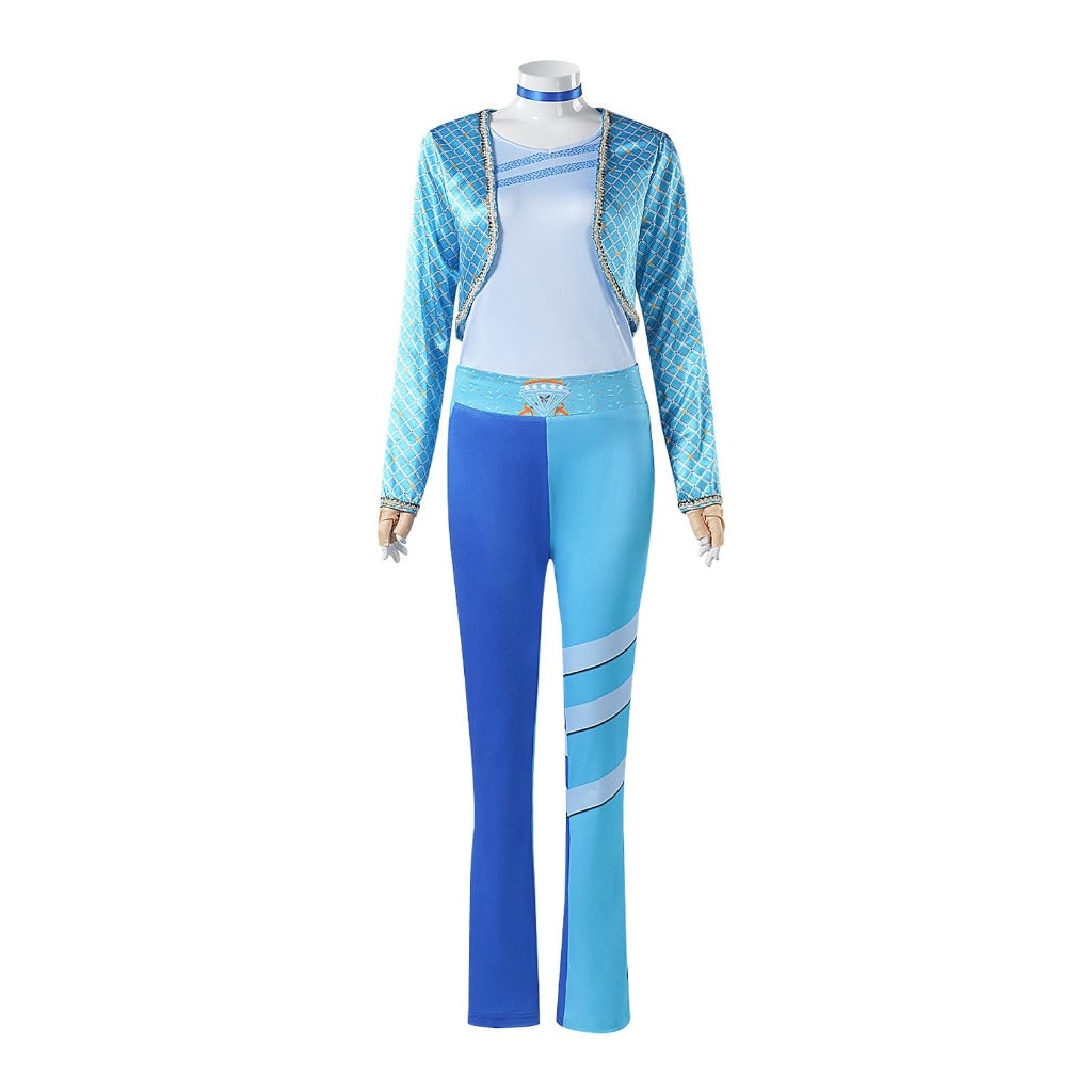 Halloweenkostuum voor dames, cosplaypersonage met kort jasje en broek, tweedelige set