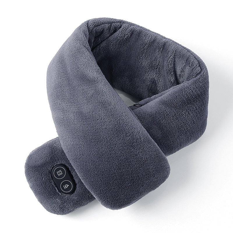 Verwarmde damessjaal nekwarmer met pluche fleece en trillingsmassage voor kasjmier
