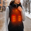 Verwarmd dames-bodywarmer met elektrisch gewatteerd ontwerp en opstaande kraag, licht van gewicht