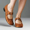 Verstelbare leren cut-out sandalen met Mary-Jane bandje