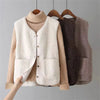 Sherpa gilet met V-hals en knopen