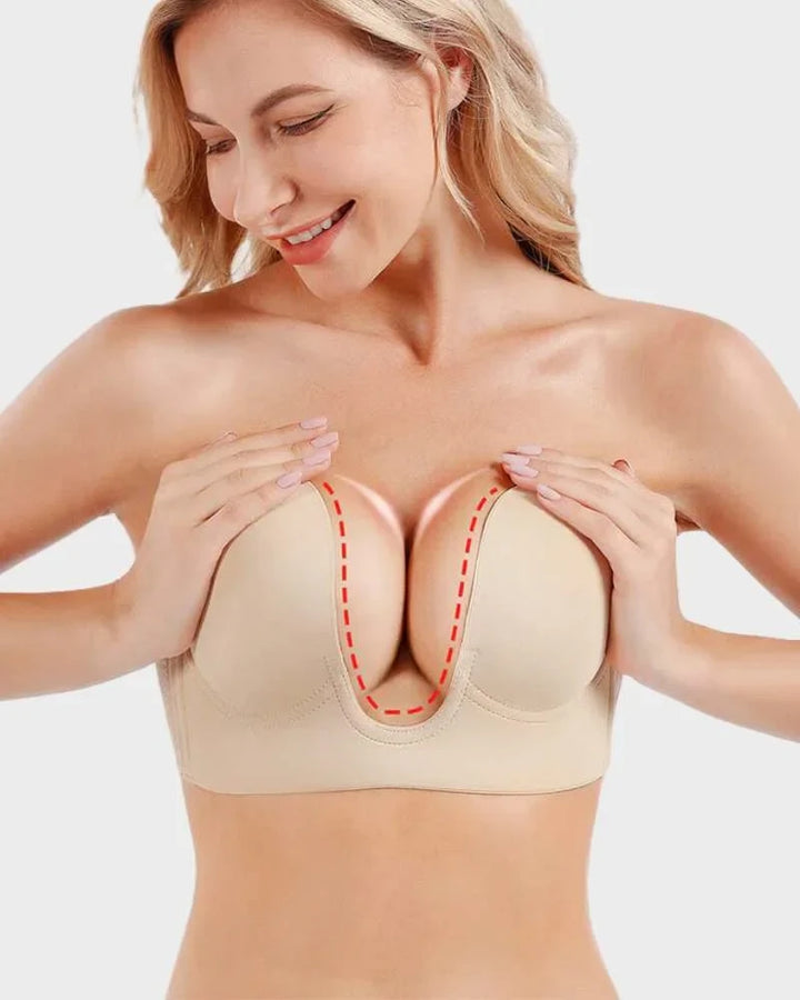 Strapless backless zelfklevende push-up bh