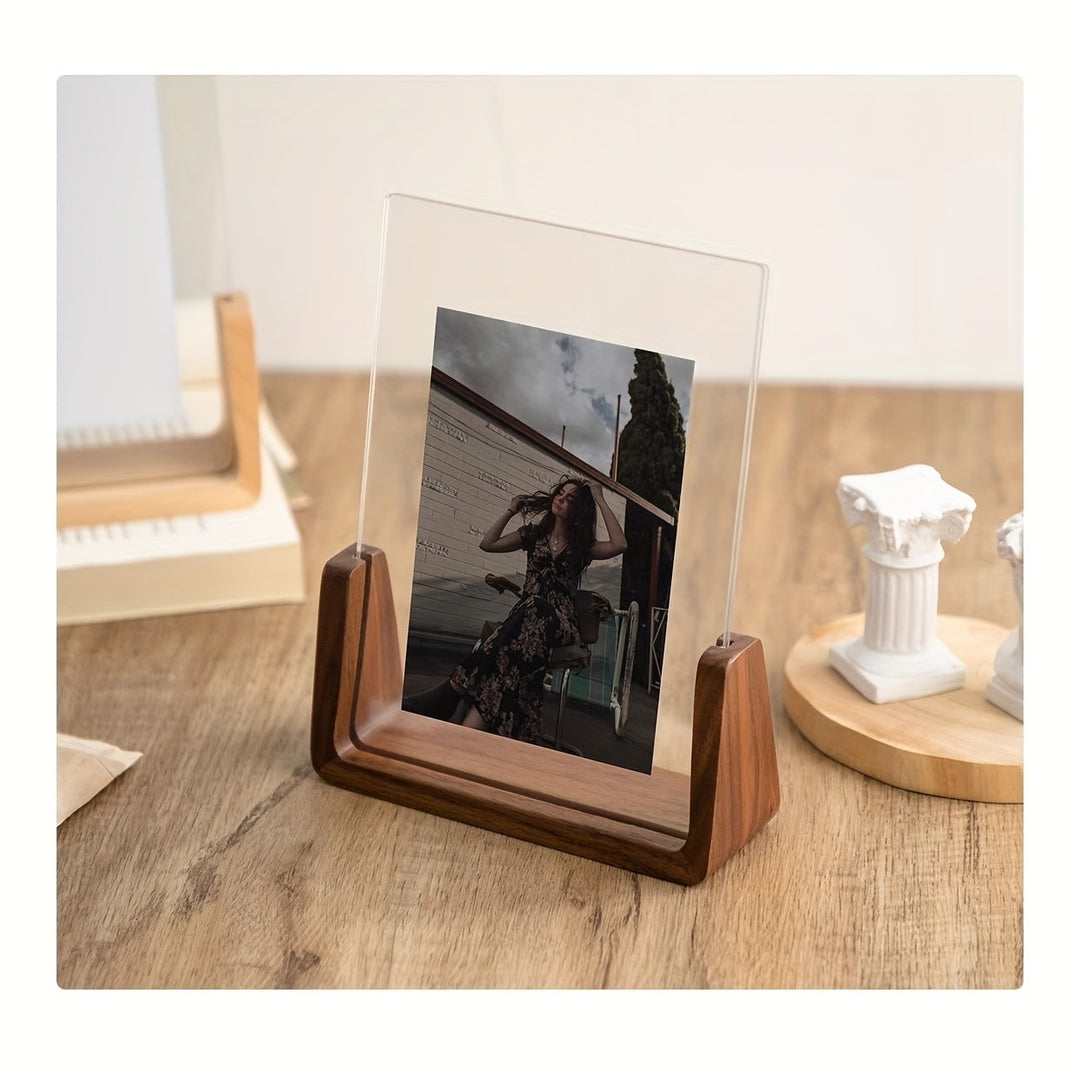 Houten fotolijst 12x18 en 11x17, modern tafelmodel met heldere acrylpanelen