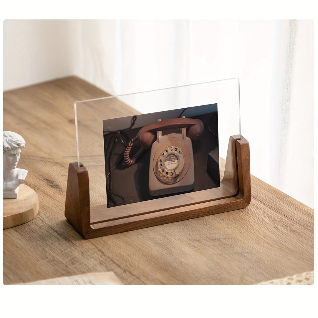 Houten fotolijst 12x18 en 11x17, modern tafelmodel met heldere acrylpanelen