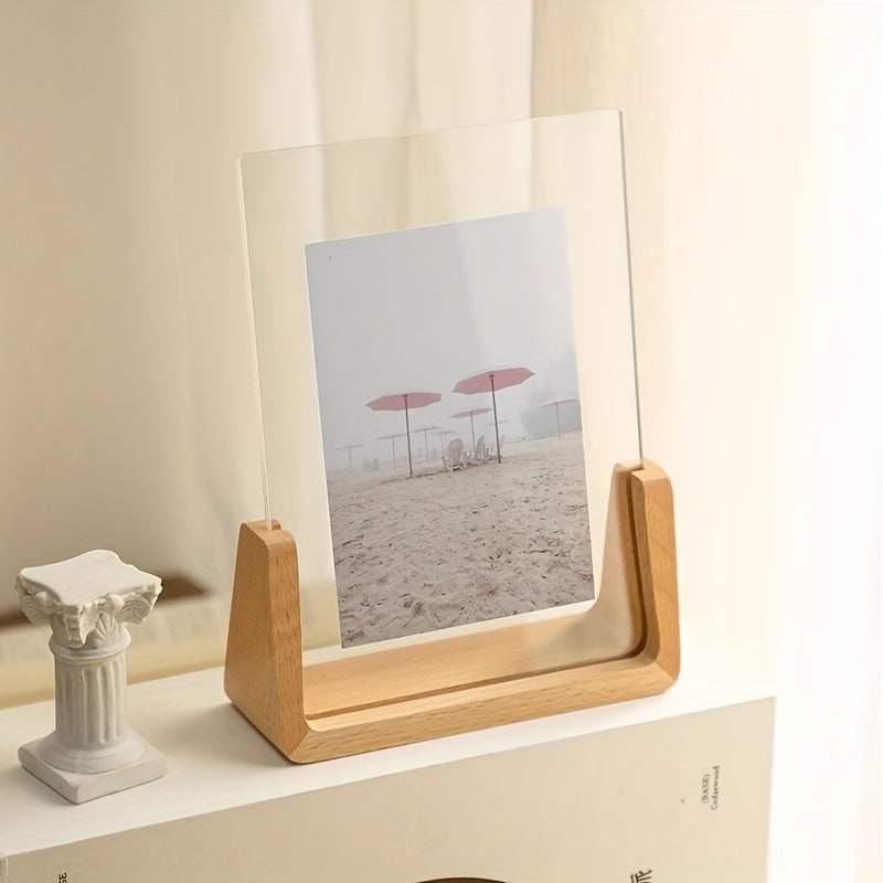 Houten fotolijst 12x18 en 11x17, modern tafelmodel met heldere acrylpanelen