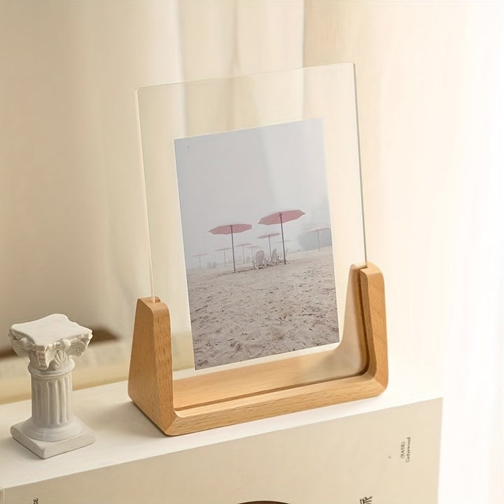 Houten fotolijst 12x18 en 11x17, modern tafelmodel met heldere acrylpanelen